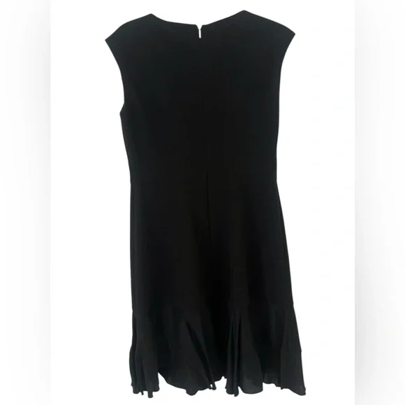REBECCA TAYLOR Stacy Fit-&-Flare Flounce Black Dress. size 6 women’s work or fun - Picture 9 of 11